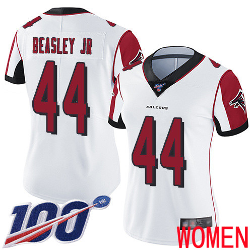 Atlanta Falcons Limited White Women Vic Beasley Road Jersey NFL Football #44 100th Season Vapor Untouchable->women nfl jersey->Women Jersey
